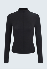 Pistola Top Dara Long Sleeve Funnel Neck Top, Noir Soho-Boutique