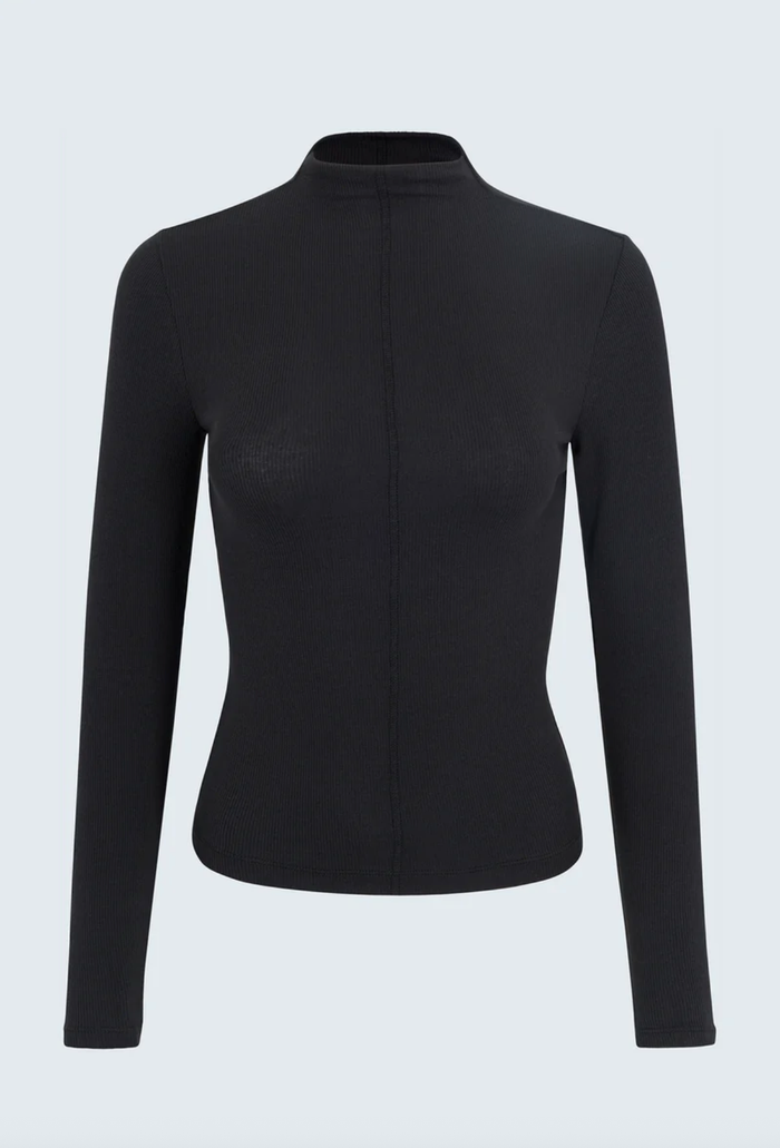 Pistola Top Dara Long Sleeve Funnel Neck Top, Noir Soho-Boutique
