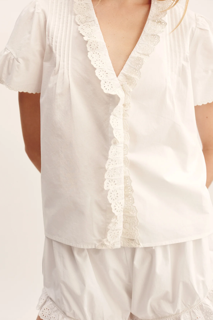 POSSE Blouse Ezra Blouse, Vintage White Soho-Boutique