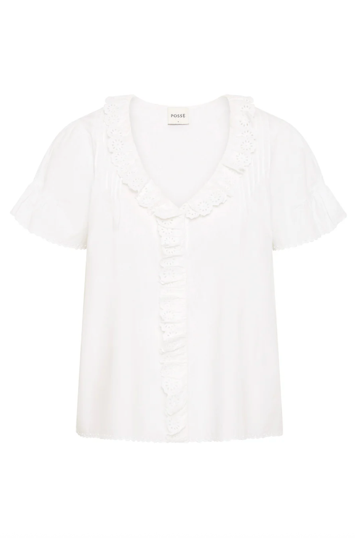 POSSE Blouse Ezra Blouse, Vintage White Soho-Boutique