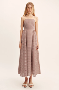 POSSE Dress Callie Dress, Petite Mocha Gingham Soho-Boutique