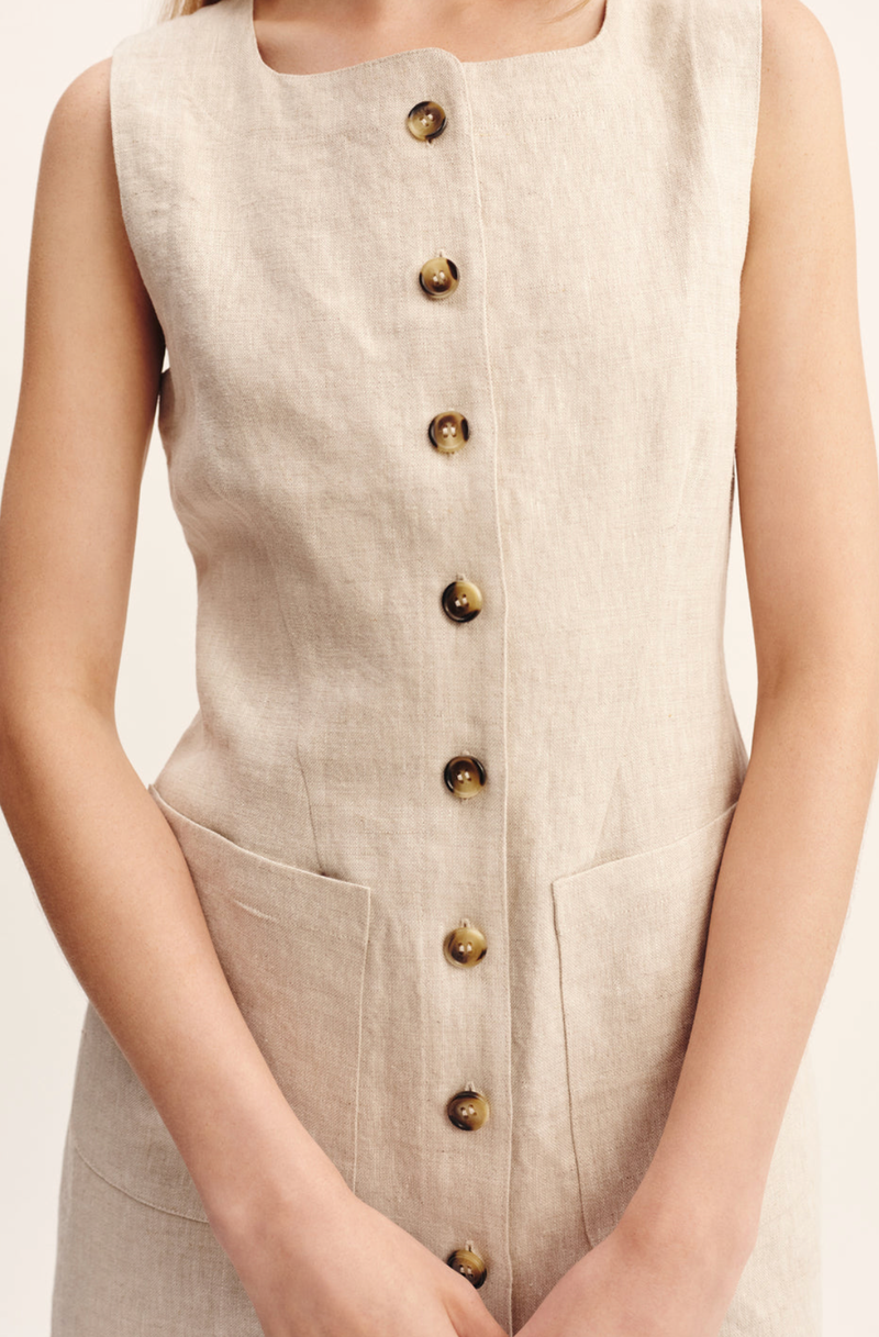 POSSE Dress Emma Button Down Dress, Natural Soho-Boutique