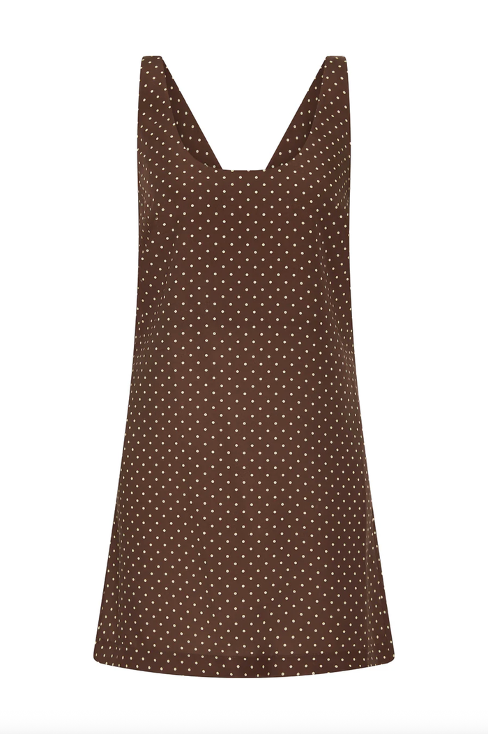 POSSE Dress Evie Mini Dress, Chocolate Vanilla Polka Dot Soho-Boutique