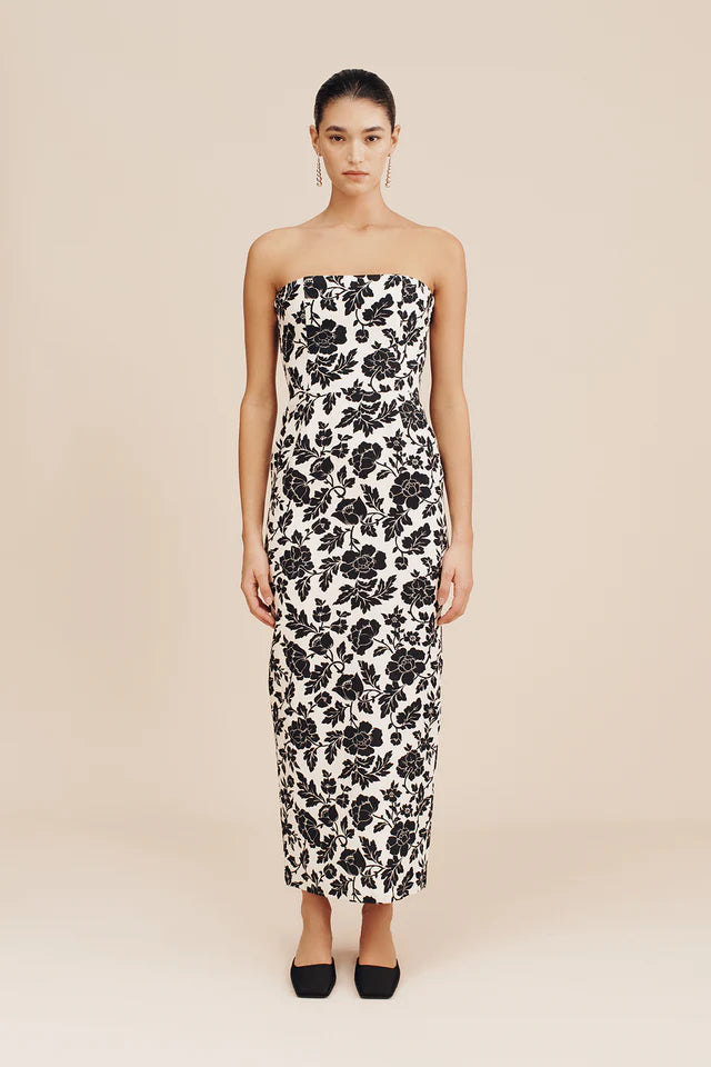 POSSE Dress Romeo Strapless Dress, Noir Bloom Soho-Boutique