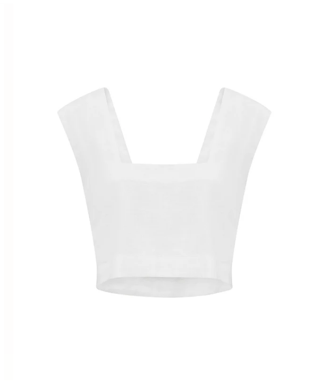 POSSE Top Caleb Crop Top, Ivory Soho-Boutique