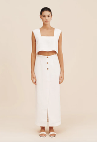 POSSE Top Caleb Crop Top, Ivory Soho-Boutique