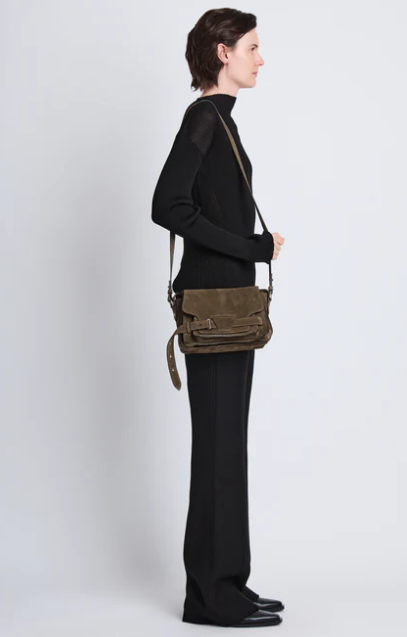 Proenza Schouler Bag Beacon Saddle Bag Suede, Teak Soho-Boutique