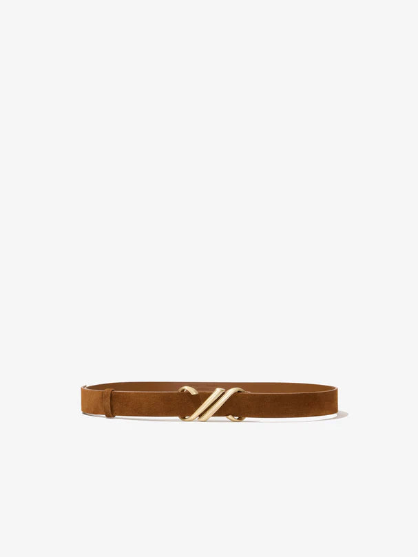 Proenza Schouler Belt Monogram Belt in Soft Suede, Saddle Soho-Boutique