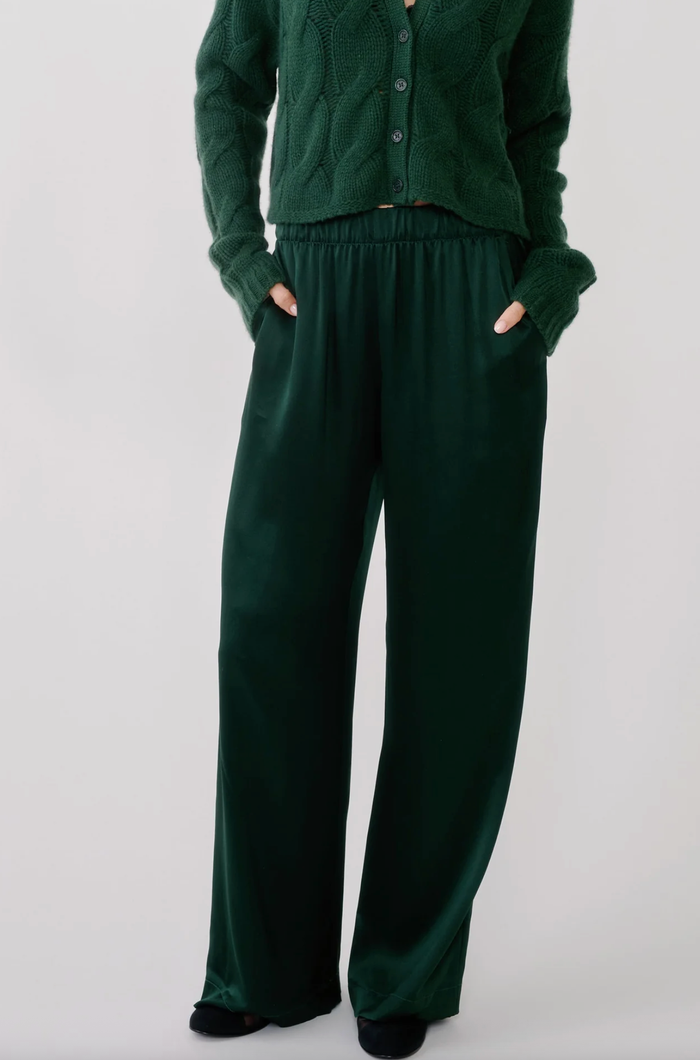 SABLYN Pant Brynn High Rise Pull On Wide Leg Pant, Hunter Green Soho-Boutique