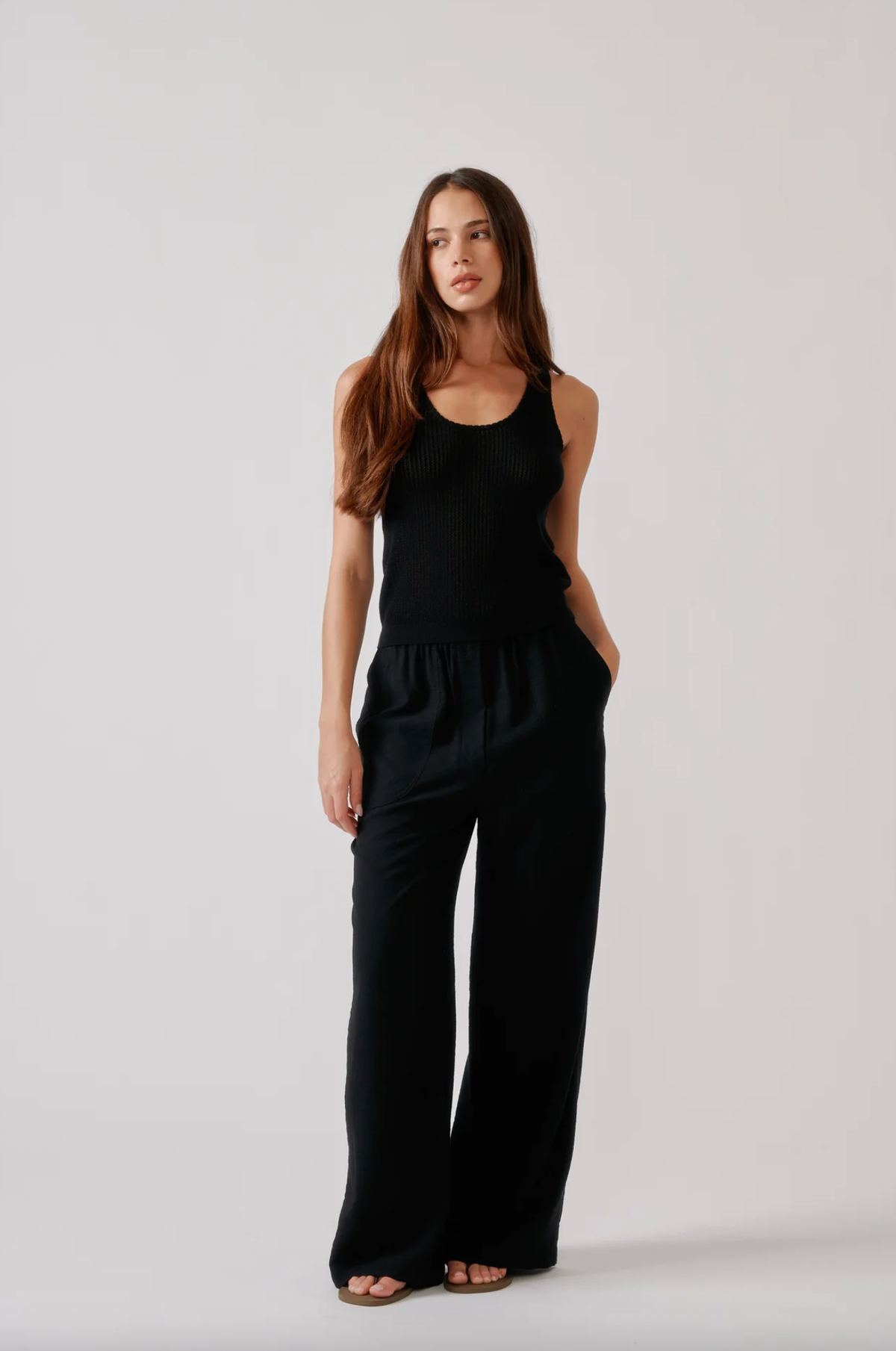 SABLYN Pant Lenon B Utility Pull On Pant, Black Soho-Boutique