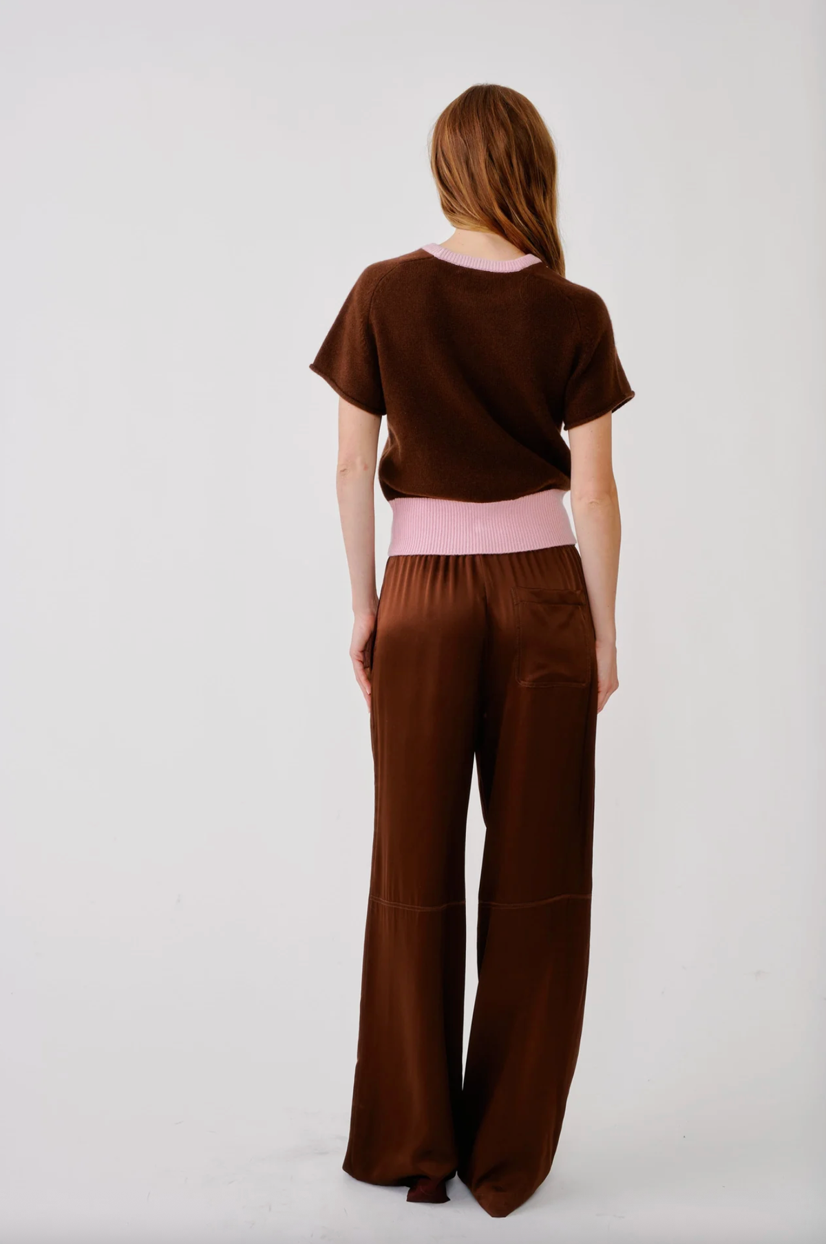 SABLYN Pant Lexi Lower Rise Relaxed Pull On Silk Pant, Cinnabar Soho-Boutique