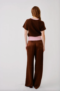 SABLYN Pant Lexi Lower Rise Relaxed Pull On Silk Pant, Cinnabar Soho-Boutique