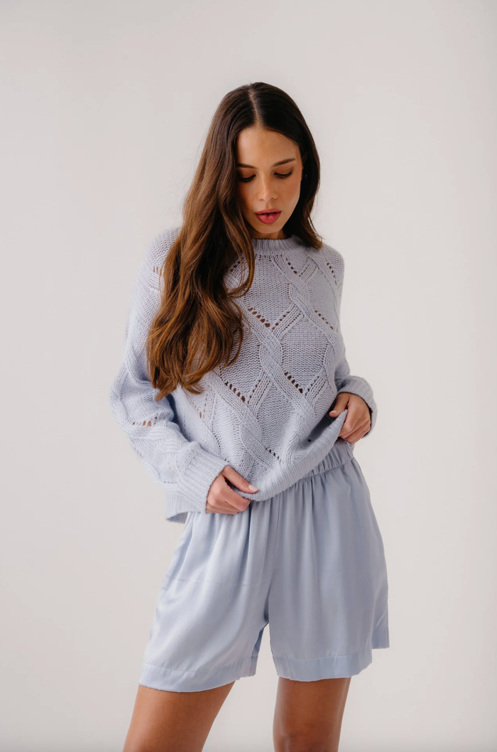 SABLYN Short Brynn High Rise Pull On Silk Short, Whisper Soho-Boutique