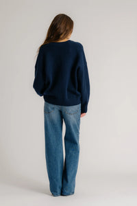 SABLYN Sweater Cora Scoop Neck Sweater, Midnight Navy Soho-Boutique