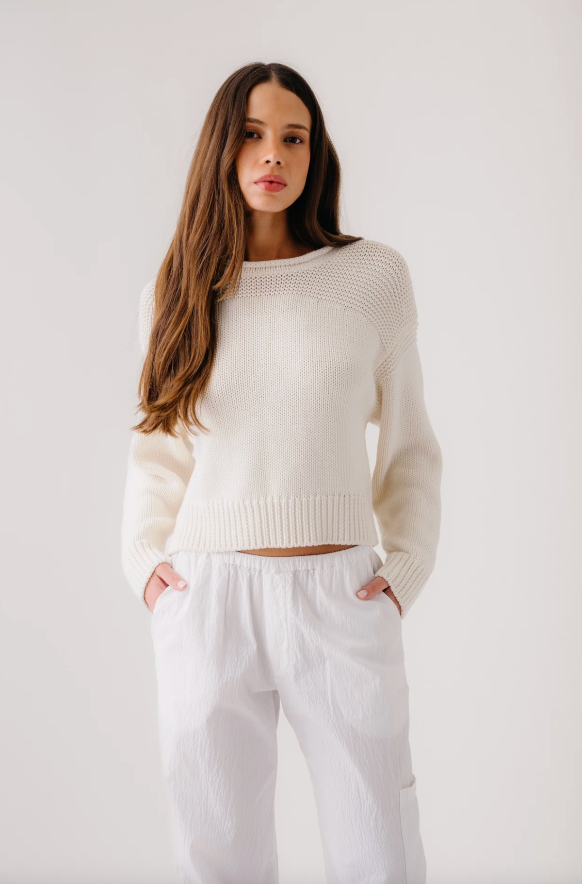 SABLYN Sweater Sutton Slouchy Pullover, Gardenia Soho-Boutique
