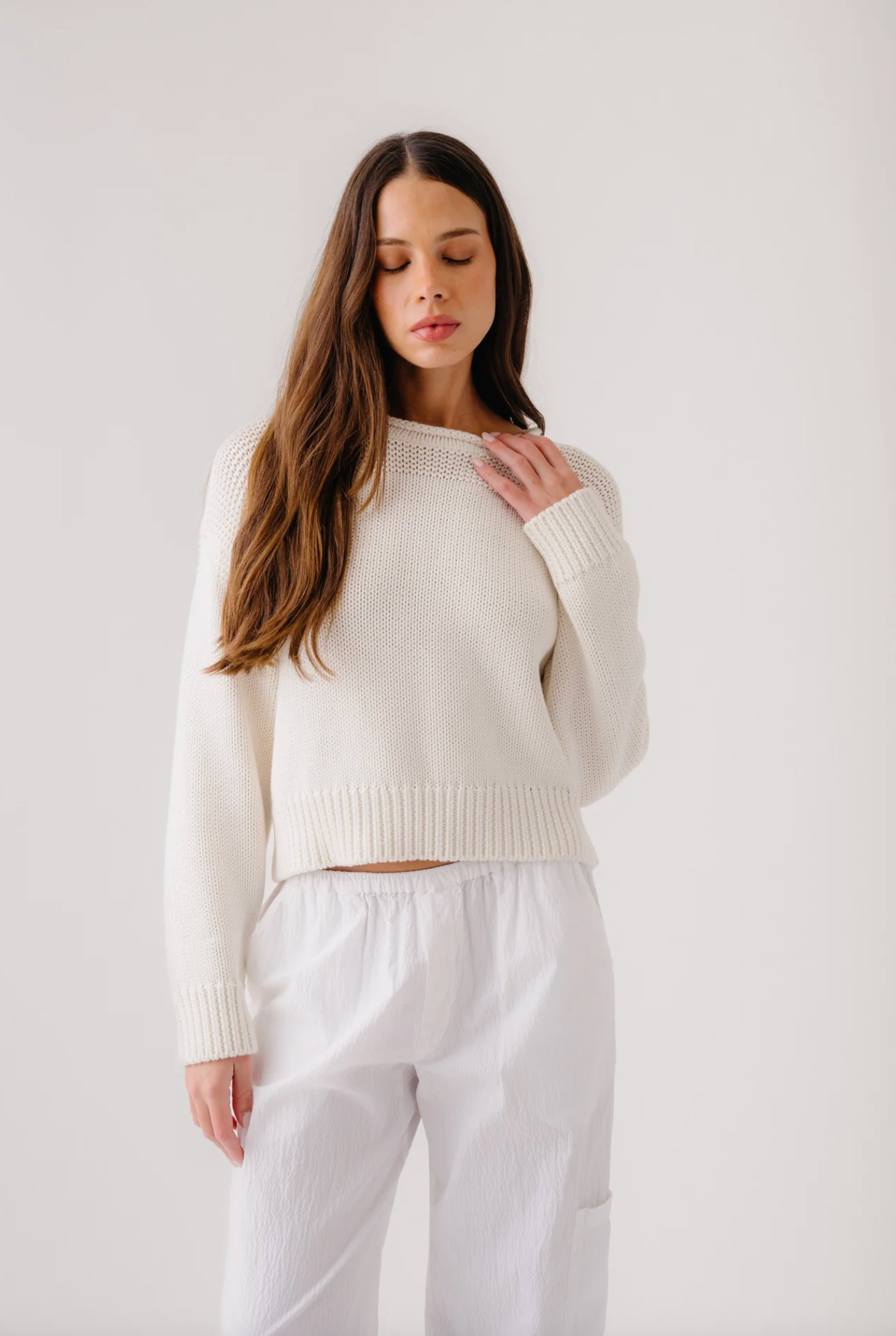 SABLYN Sweater Sutton Slouchy Pullover, Gardenia Soho-Boutique