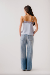 SABLYN Tank Bobbi Lace Trim V-Neck Silk Cami, Whisper Soho-Boutique