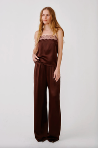 SABLYN Top Haya Lace Trim Square Neck Silk Cami, Cinnabar Soho-Boutique