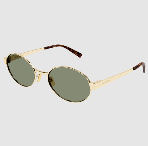 Saint Laurent Sunglasses Saint Laurent Oval Sunglasses, Gold Soho-Boutique