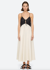 Sea New York Dress Angelina Suiting Maxi Dress, Cream/Black Soho-Boutique