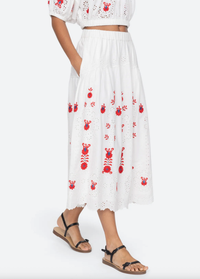 Sea New York Skirt Catharina Emb Midi Skirt, Cream Soho-Boutique