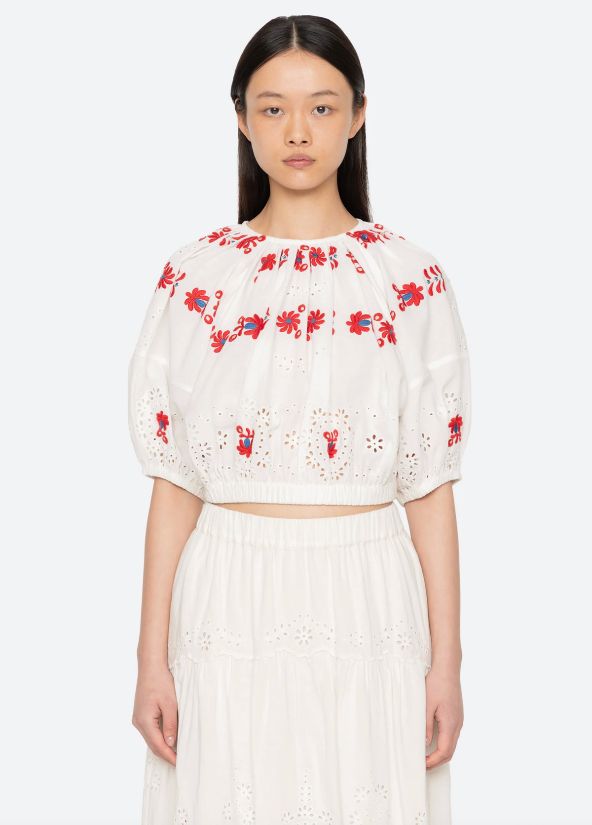 Sea New York top Catharina Emb Bubble Top, Cream Soho-Boutique