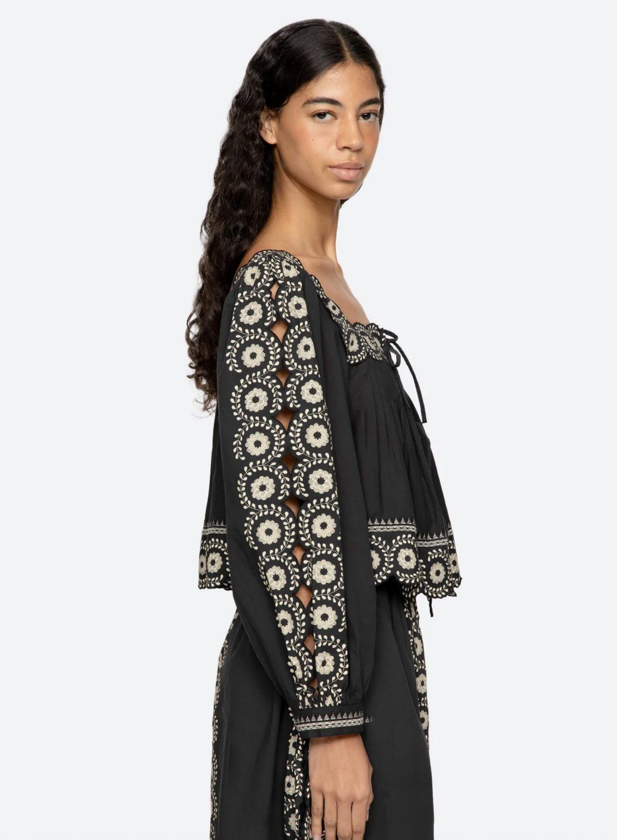 Sea New York Top Mirabel Print Top, Black Soho-Boutique