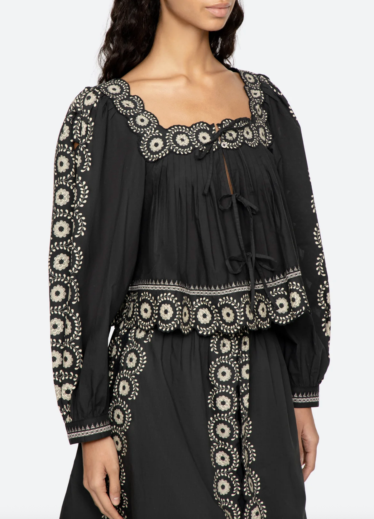 Sea New York Top Mirabel Print Top, Black Soho-Boutique