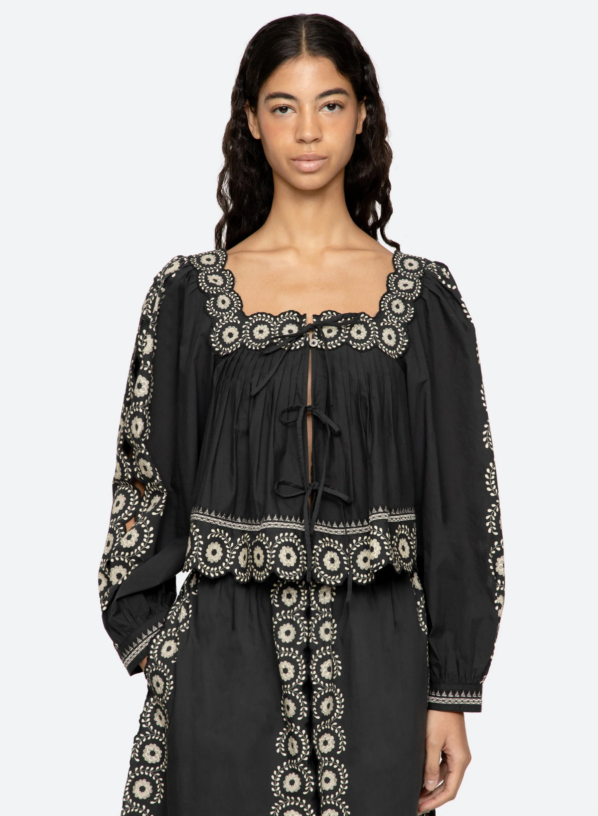 Sea New York Top Mirabel Print Top, Black Soho-Boutique