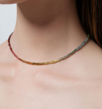 Shashi Necklace Aisha Gemstone Necklace, Muted Rainbow Soho-Boutique