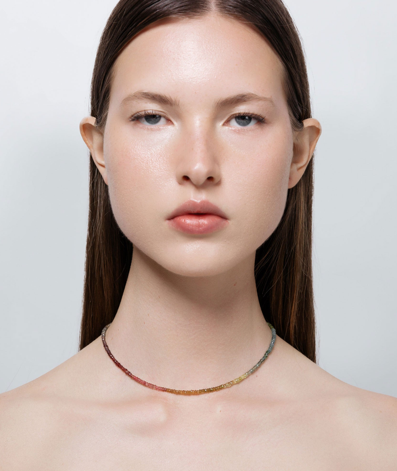 Shashi Necklace Aisha Gemstone Necklace, Muted Rainbow Soho-Boutique