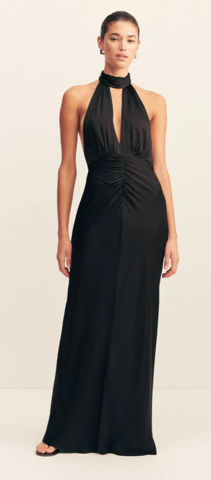 SHONA JOY Dress Agnes Halter Neck Maxi Dress, Black Soho-Boutique