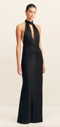 SHONA JOY Dress Agnes Halter Neck Maxi Dress, Black Soho-Boutique