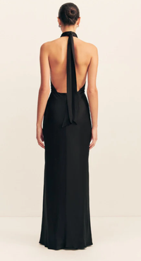 SHONA JOY Dress Agnes Halter Neck Maxi Dress, Black Soho-Boutique