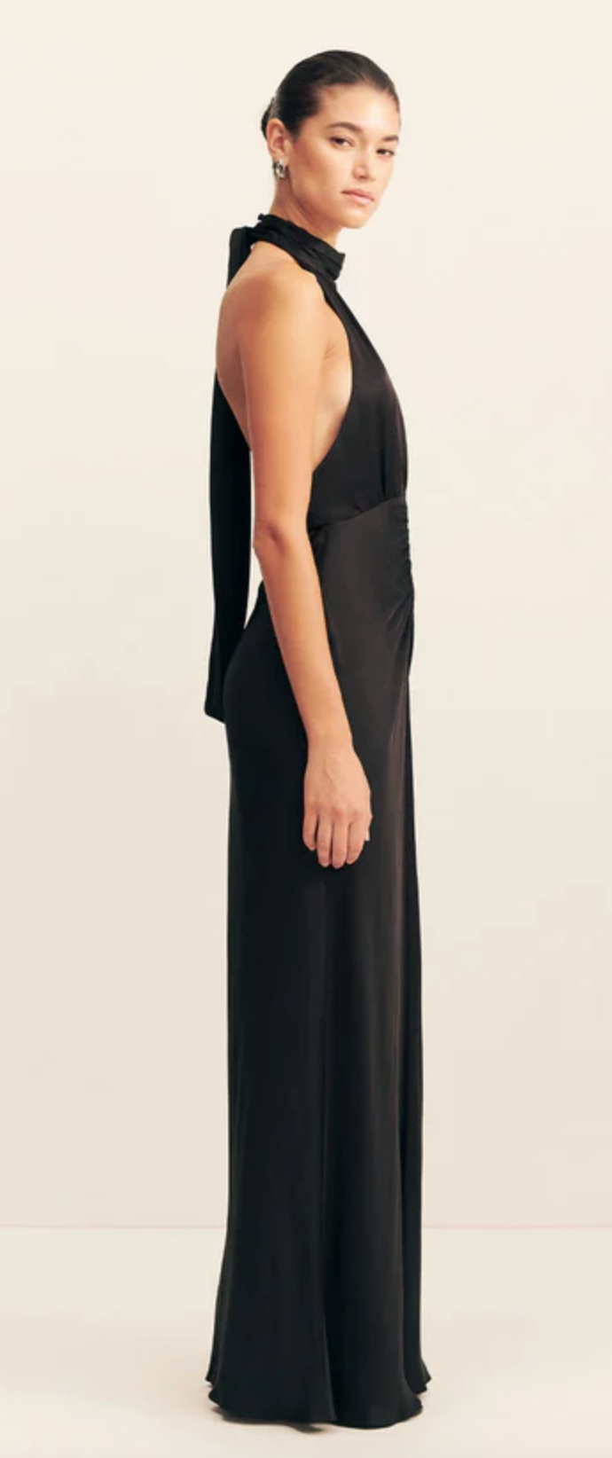 SHONA JOY Dress Agnes Halter Neck Maxi Dress, Black Soho-Boutique
