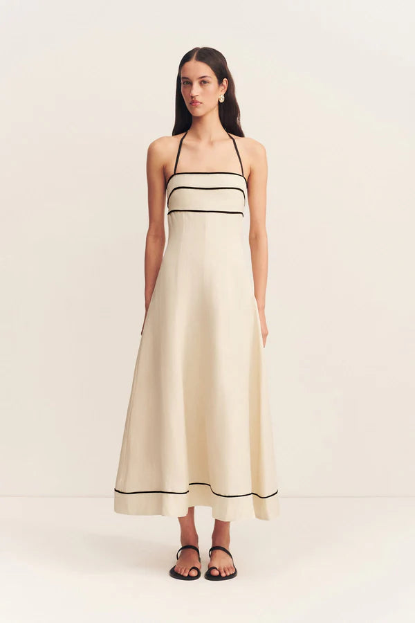 SHONA JOY Dress Billie Midi Dress, Ecru Soho-Boutique