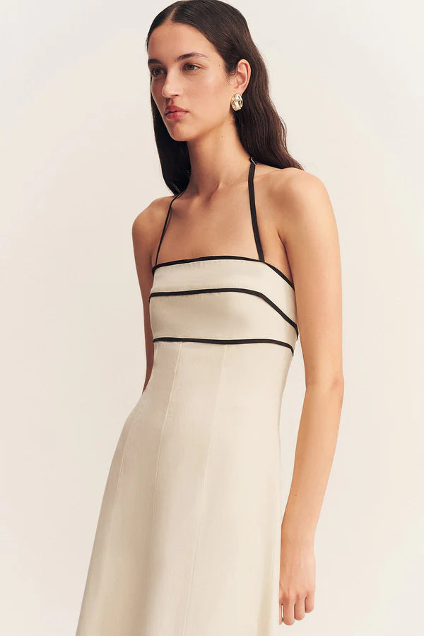 SHONA JOY Dress Billie Midi Dress, Ecru Soho-Boutique