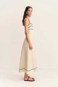 SHONA JOY Dress Billie Midi Dress, Ecru Soho-Boutique