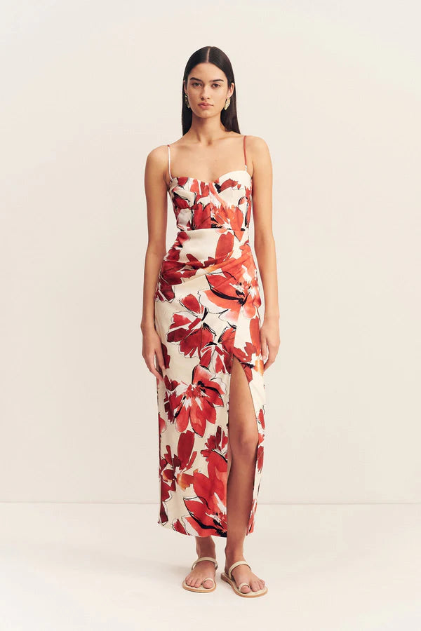SHONA JOY Dress Ember Bustier Midi Dress, Blooming Blossom Soho-Boutique