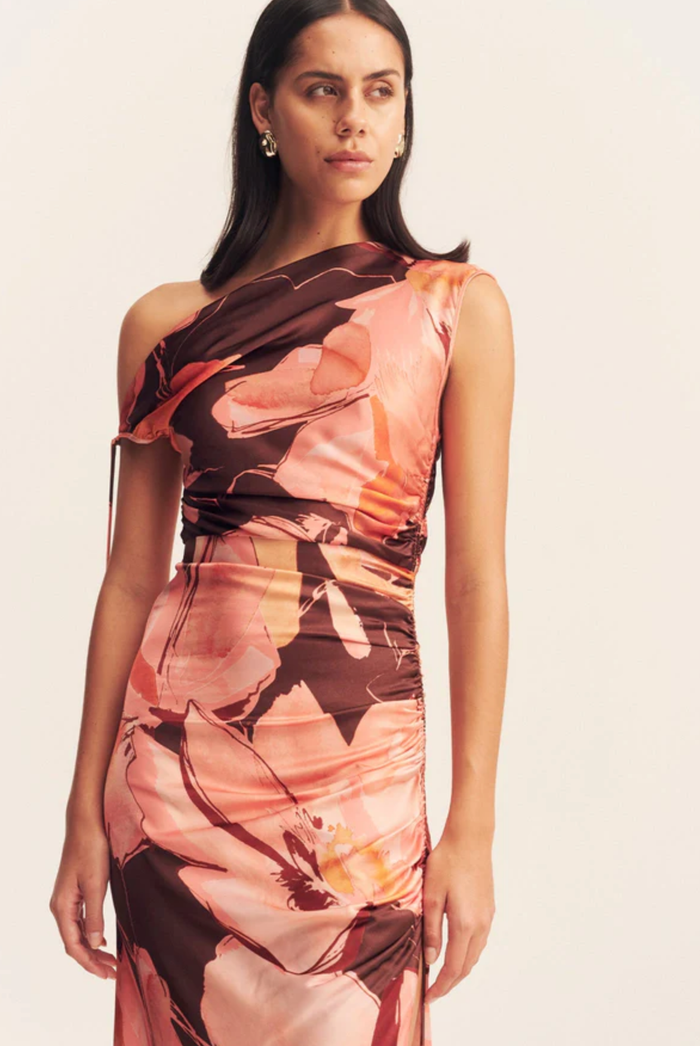 SHONA JOY Dress Emerson Gathered Maxi Dress, Palermo Floral Soho-Boutique