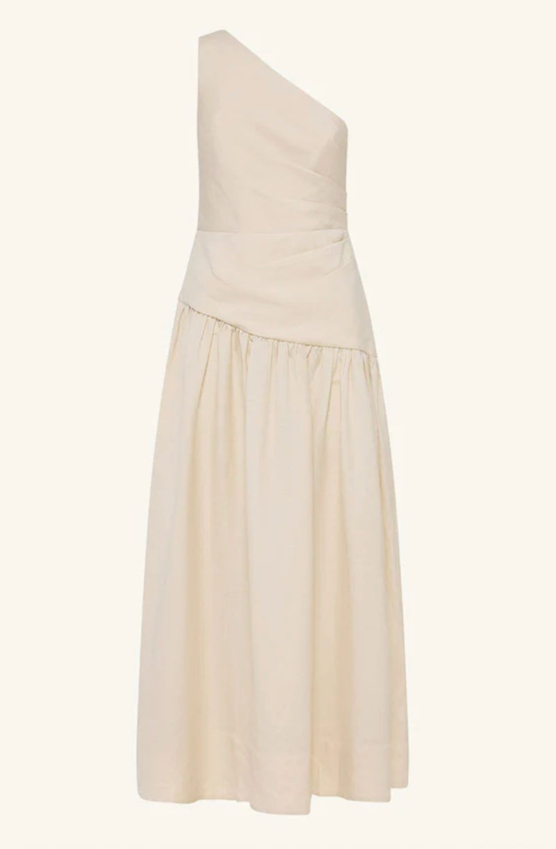 SHONA JOY Dress Gigi One Shoulder Maxi Dress - Ecru Soho-Boutique