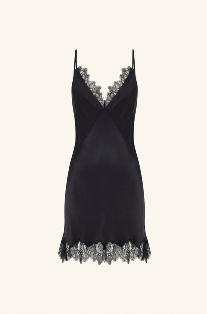 SHONA JOY Dress Maisie Lace Slip Mini Dress, Black Soho-Boutique