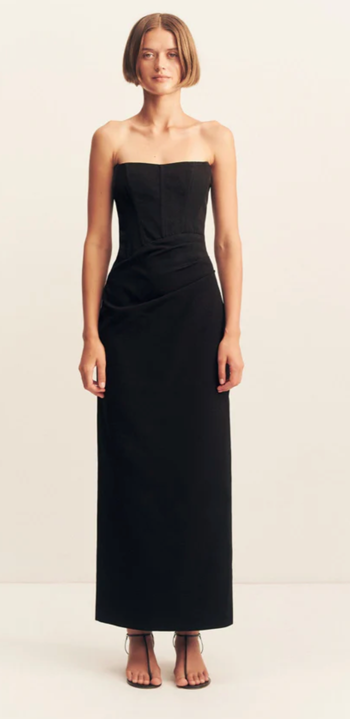 SHONA JOY Dress Oakley Strapless Corset Maxi Dress, Black Soho-Boutique