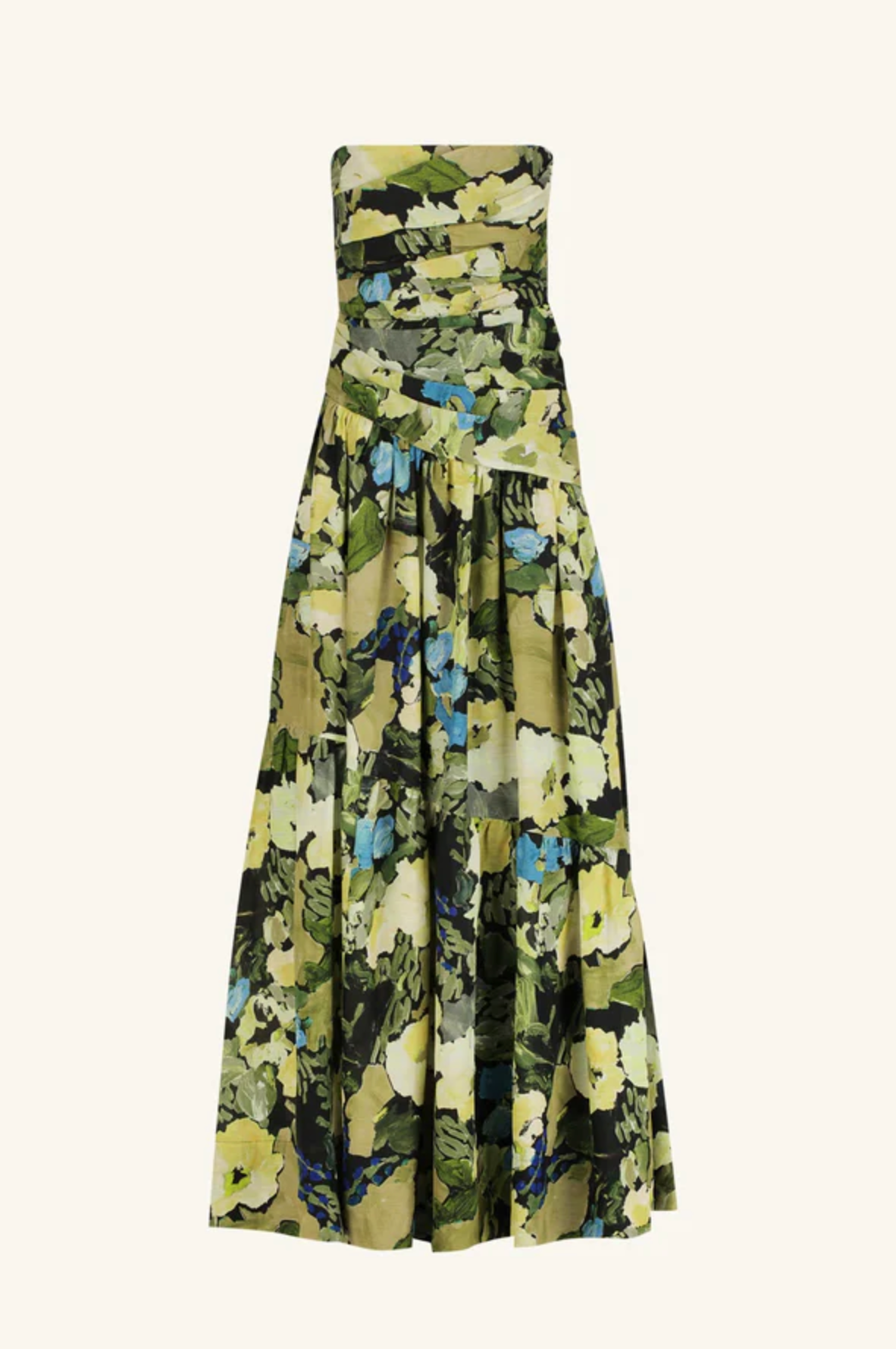 SHONA JOY Dress Weyes Strapless Tiered Maxi Dress, Botanical Floral Soho-Boutique