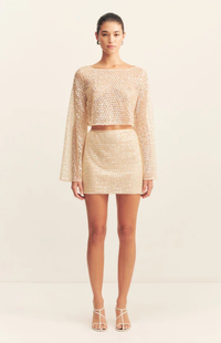 SHONA JOY Skirt Everly Mini Skirt - Macadamia Soho-Boutique