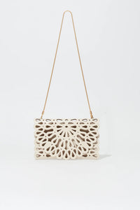 SIMKHAI Bag Mccall Clutch, Cream Soho-Boutique