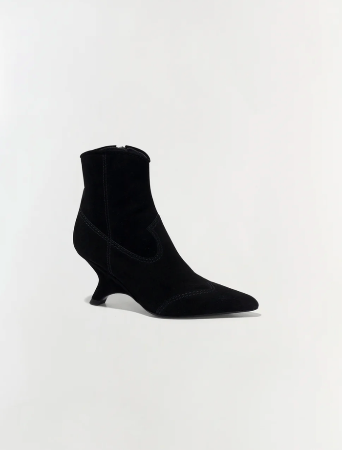 SIMKHAI Boot Shadow Suede Ankle Boot, Black Soho-Boutique