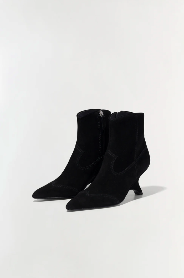 SIMKHAI Boot Shadow Suede Ankle Boot, Black Soho-Boutique