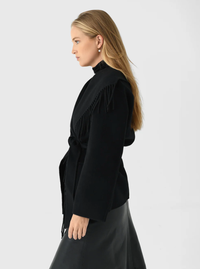 SIMKHAI Coats & Jackets Rowen Fringe Jacket, Black Soho-Boutique