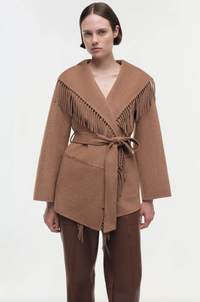 SIMKHAI Coats & Jackets Rowen Fringe Jacket, Camel Soho-Boutique